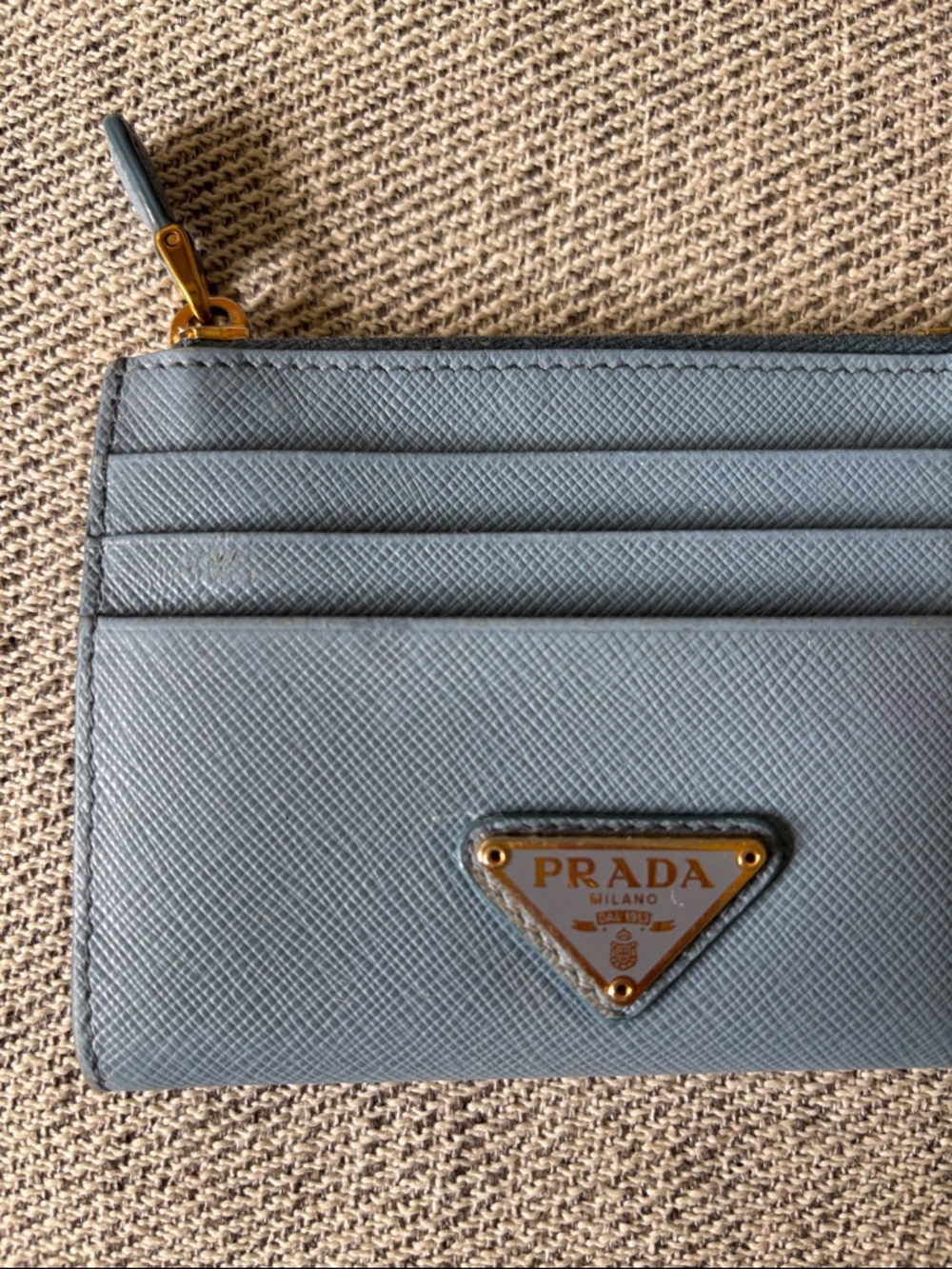 PRADA Saffiano Leather Blue Card Holder / Wallet with COA and Box! - Picture 3 of 8